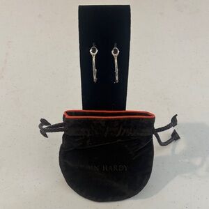 John Hardy Silver Drop Earrings with Black Pouch